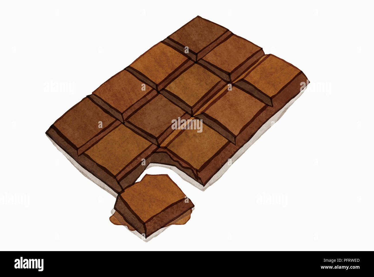 Illustration, barre de chocolat Banque D'Images
