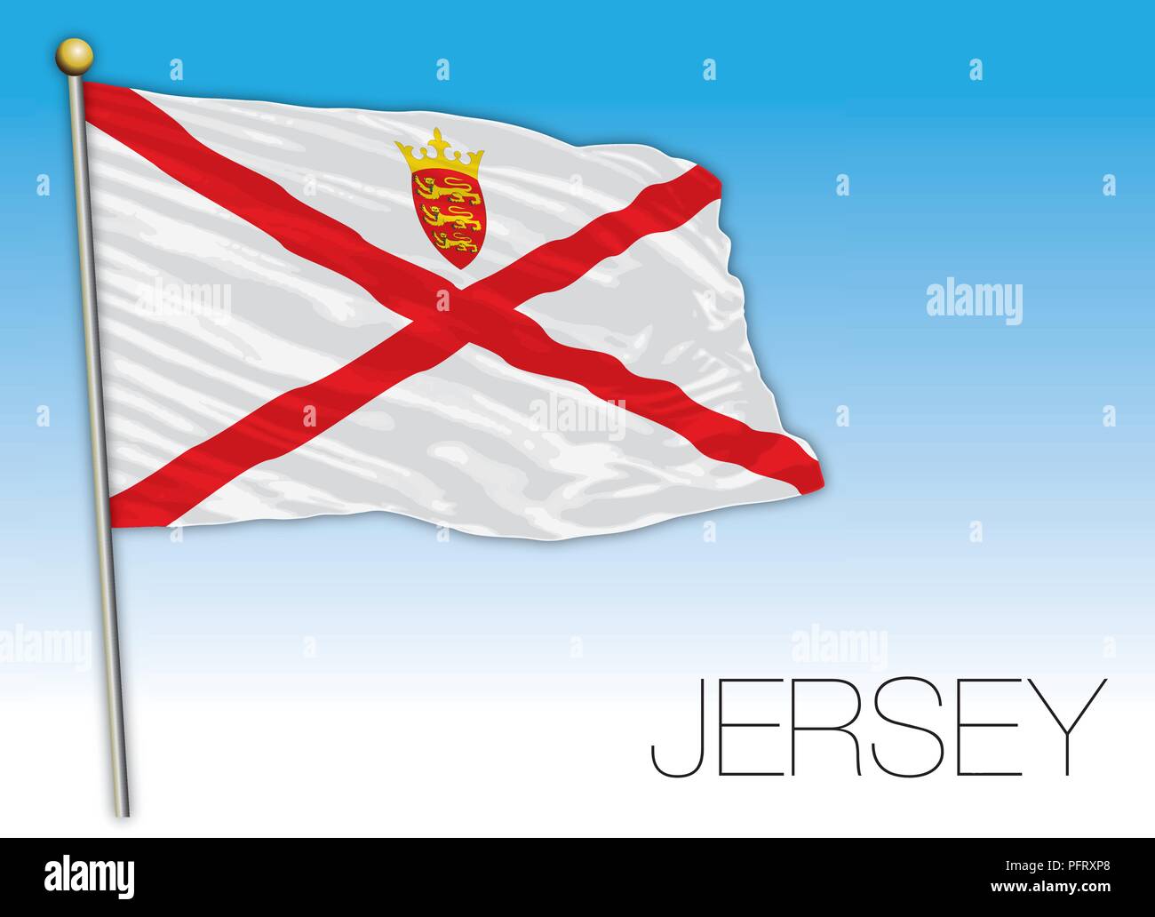 Drapeau de l'île de Jersey, Royaume-Uni, vector illustration Illustration de Vecteur