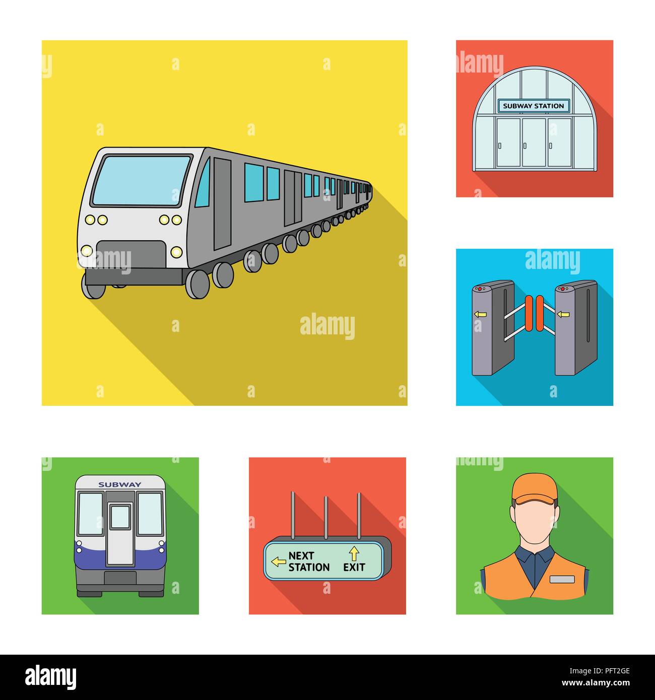 Métro, métro télévision icônes de collection set design pour les transports urbains.symbole vecteur illustration de stock. Illustration de Vecteur