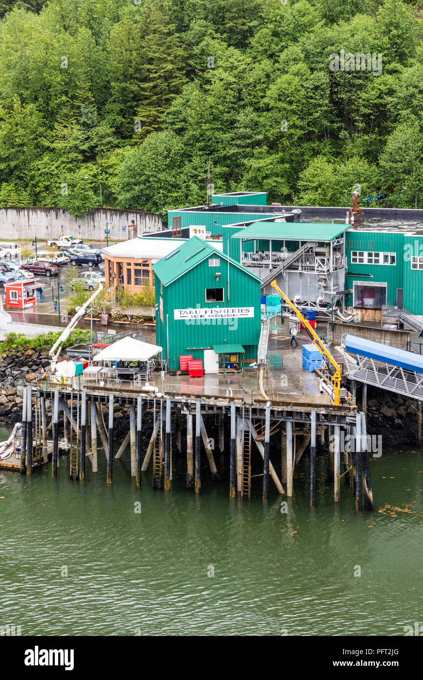 La maison de glace pour la pêche Taku dans le port de Juneau la capitale de l'Alaska, USA Banque D'Images