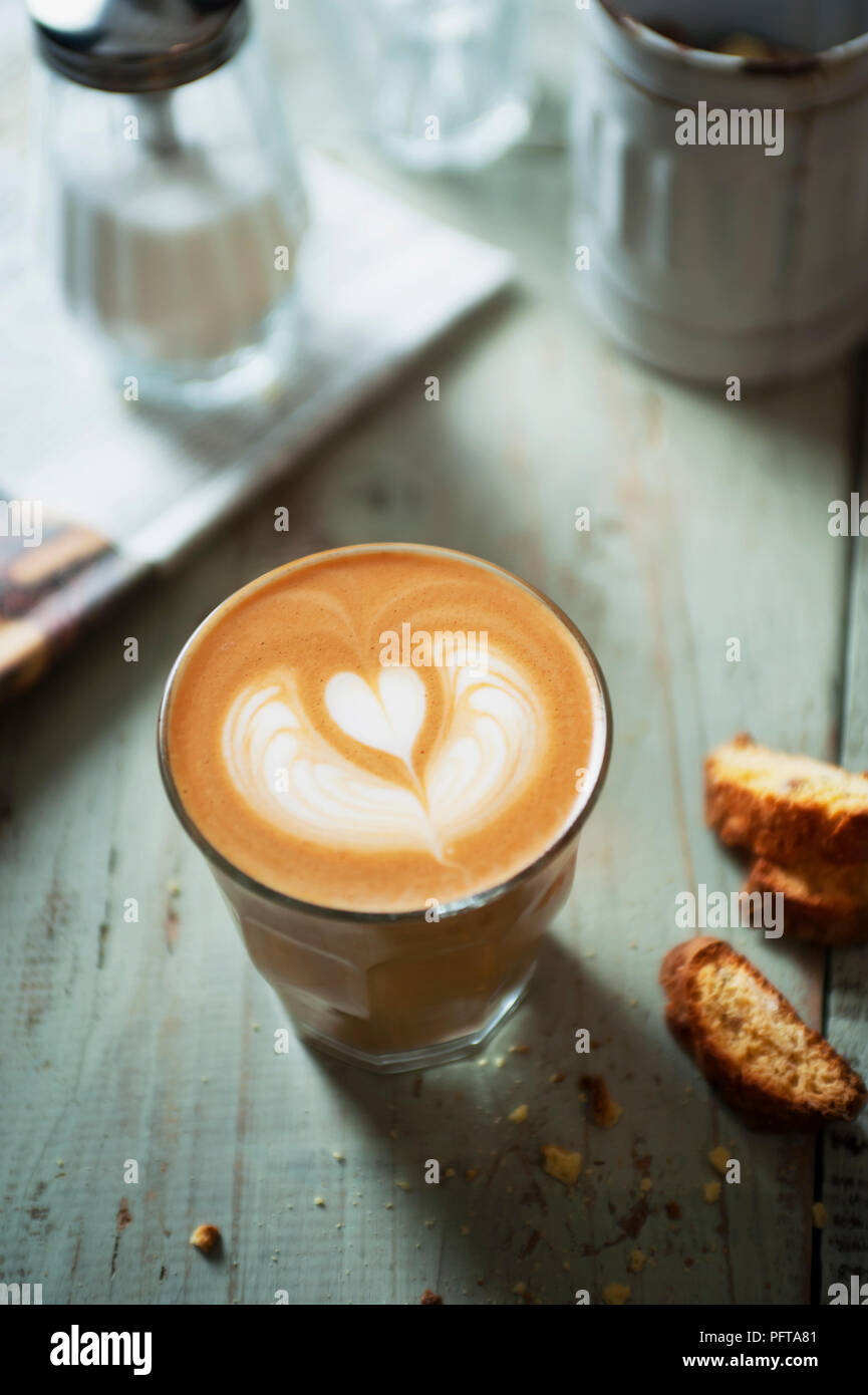 Coeur de Rosetta, latte art Banque D'Images