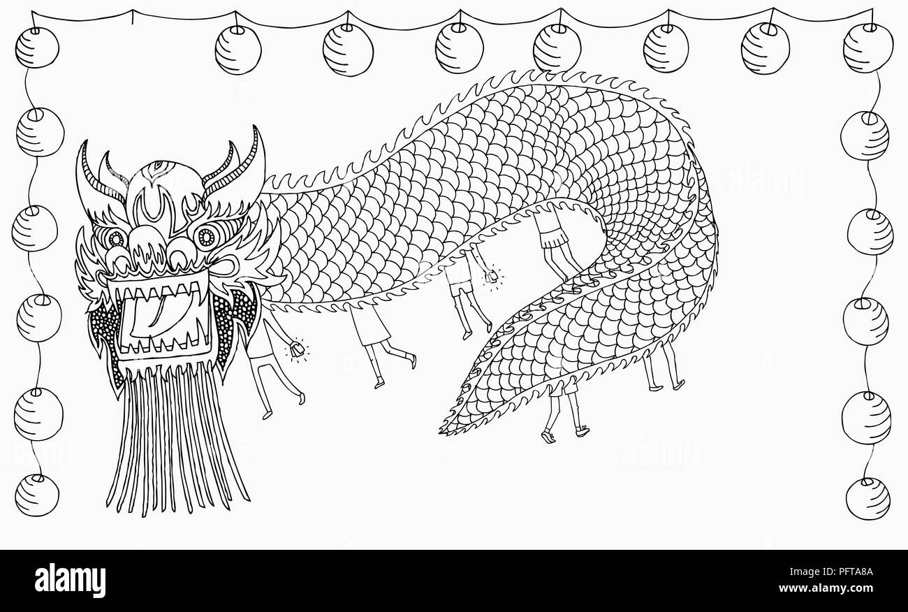 Illustration d'un dragon chinois Banque D'Images