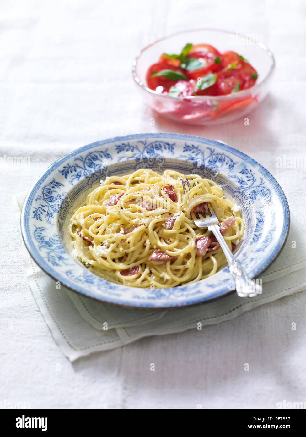 Spaghetti carbonara Banque D'Images