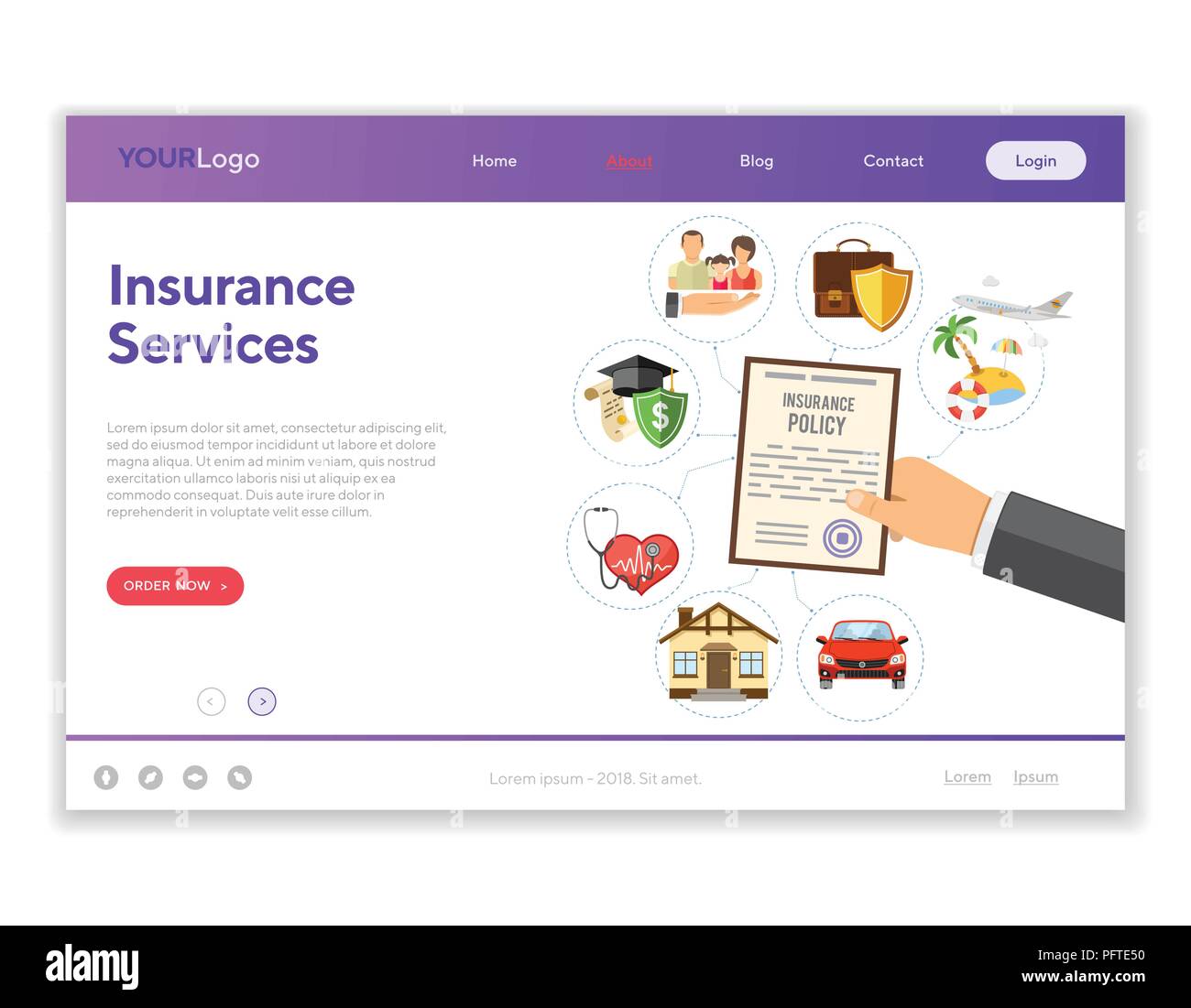 Concept de services d'assurance Illustration de Vecteur