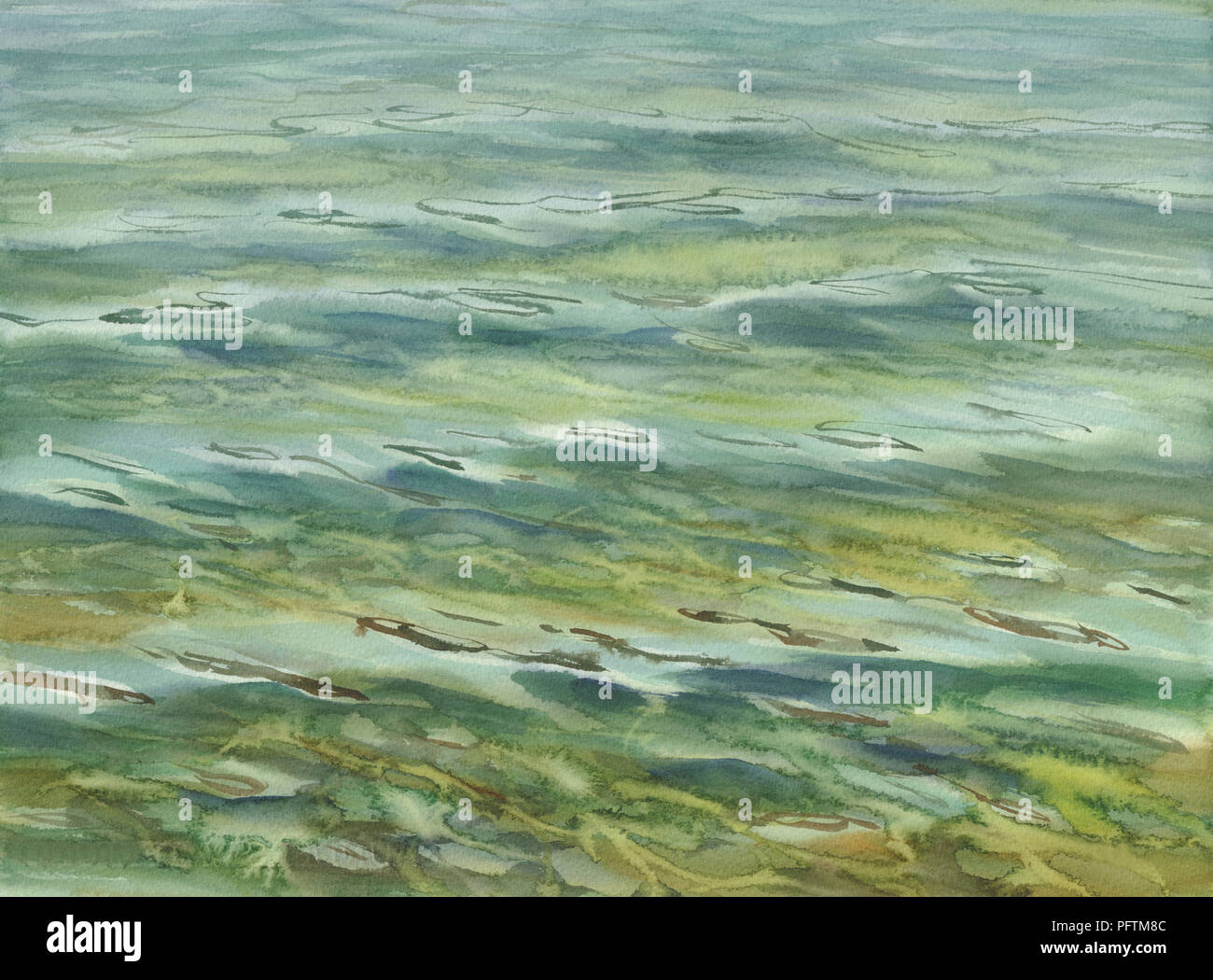 Les Vagues Deau Verte Avec Des Réflexions De Fond à L - 