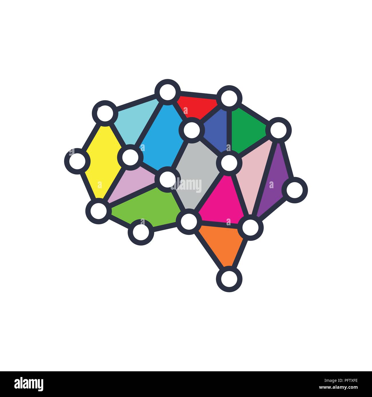 L'intelligence artificielle - icône cerveau vecteur AI concept technologique, symbole de l'élément de conception Illustration de Vecteur