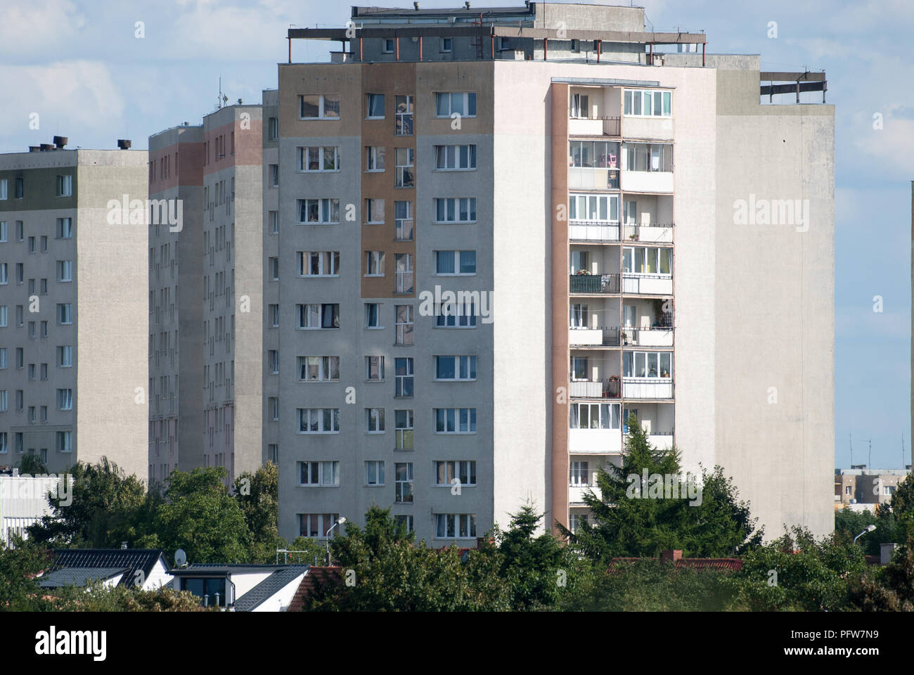 Les immeubles d'époque communiste à Gdansk, Pologne. 12 août 2018 © Wojciech Strozyk / Alamy Stock Photo Banque D'Images