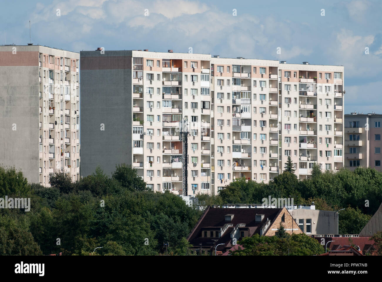 Les immeubles d'époque communiste à Gdansk, Pologne. 12 août 2018 © Wojciech Strozyk / Alamy Stock Photo Banque D'Images