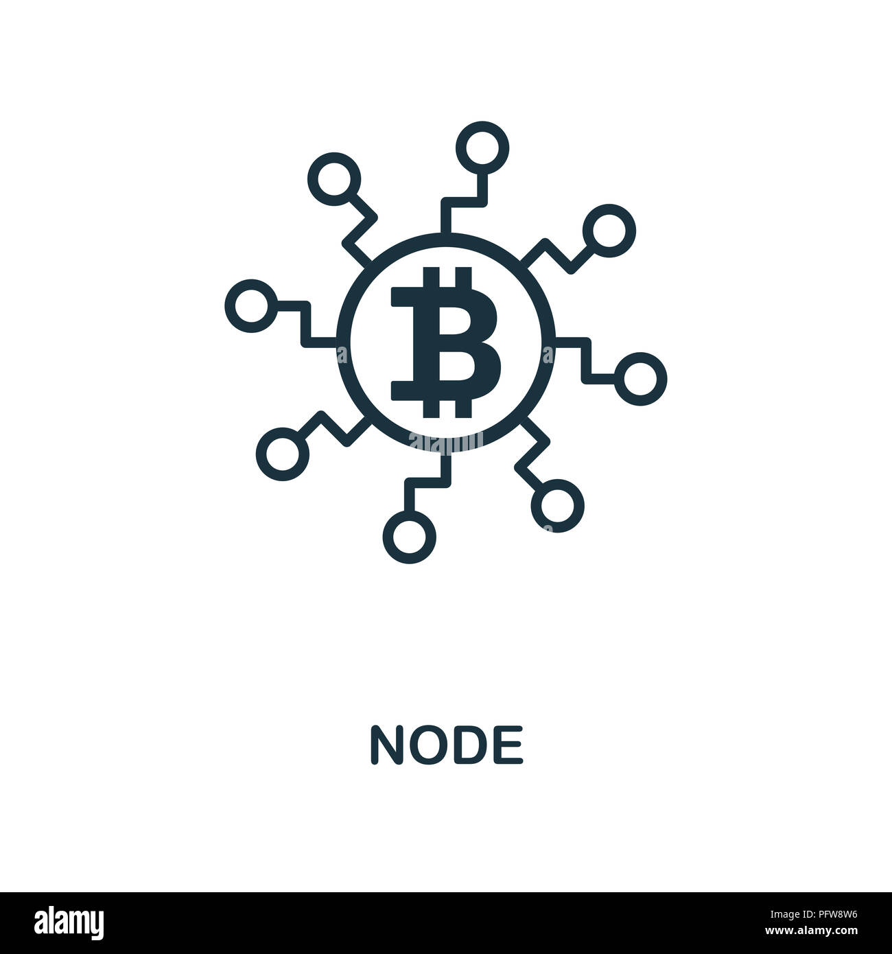 L'icône du premier. Design style monochrome de crypto collection numismatique. L'ASSURANCE-CHÔMAGE. Pixel simple parfait noeud pictogramme icône. Web design, applications, logiciels, nous d'impression Banque D'Images