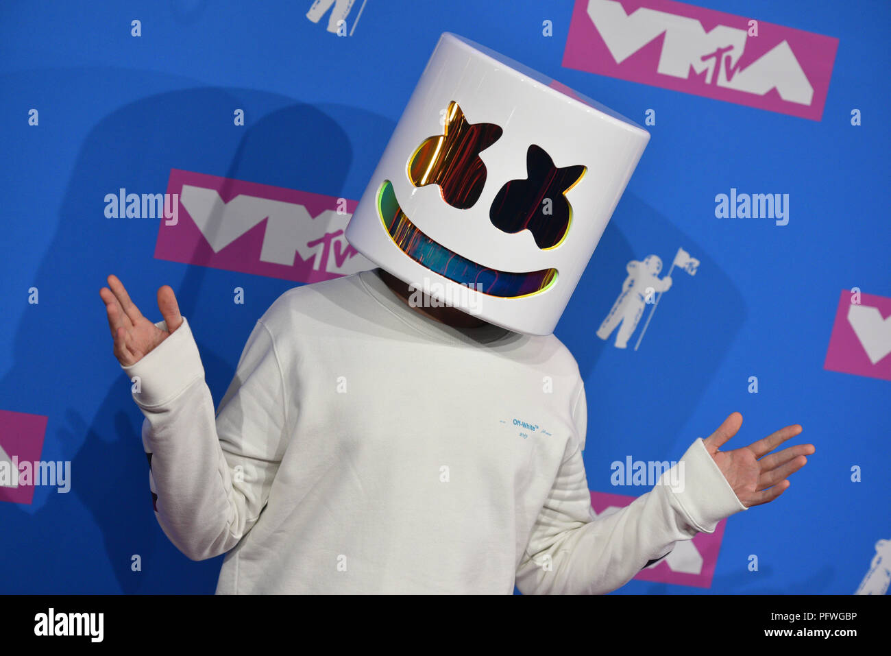 Marshmello assiste à la 2018 MTV Video Music Awards au Radio City Music Hall, le 20 août 2018 dans la ville de New York. Banque D'Images