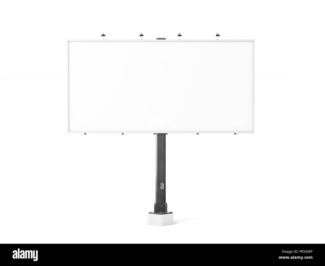 Bannière blanche à blanc sur des maquettes de panneaux de la ville, rendu 3d. Maquette du projet de loi vide isolé. Modèle de toile claire sur plaque de rue. Grande piscine poster Banque D'Images