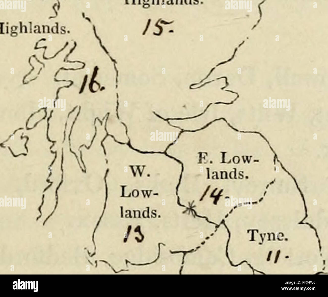 . Cybèle Britannica : ou de la Plantes et de leurs relations géographiques. Explications d'introduction. 15 -55 59 "0 UN^^'" bV C. N.- Haute ,y terres. / / Â I* 57 '-^ ?' Highlands. ^« UNE Est. 53 51. / Les lacs. / I - â ¢ â ^ Humber. 59- 57-. Veuillez noter que ces images sont extraites de la page numérisée des images qui peuvent avoir été retouchées numériquement pour plus de lisibilité - coloration et l'aspect de ces illustrations ne peut pas parfaitement ressembler à l'œuvre originale.. Watson, Hewett Cottrell. Londres Banque D'Images