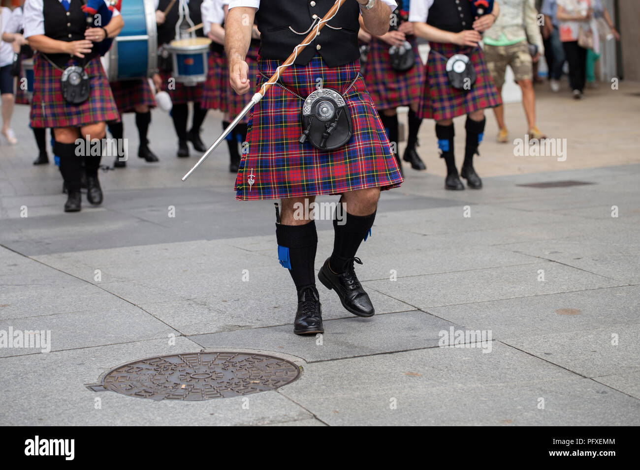 Pipe Band traditionnel écossais Banque D'Images