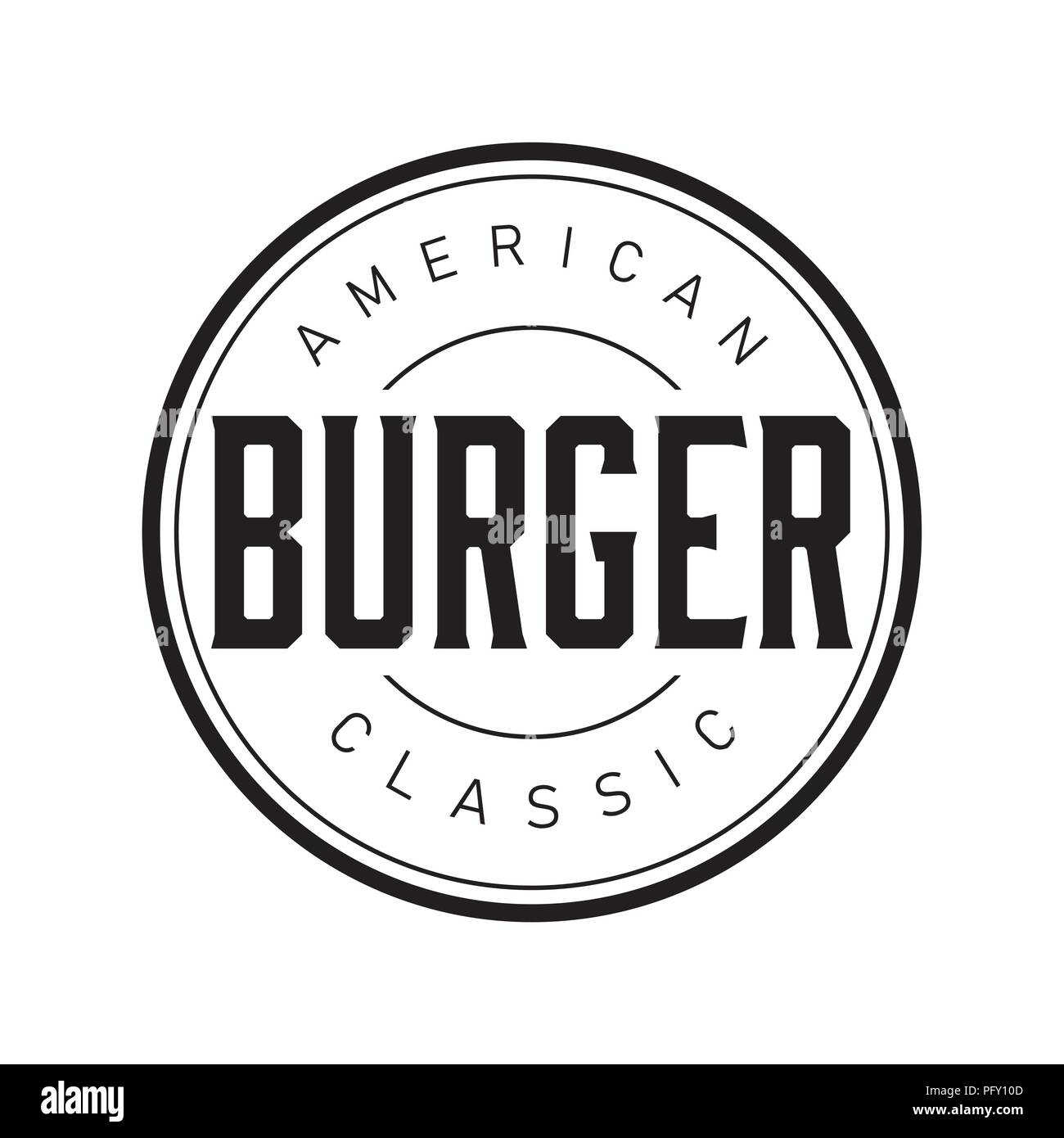 American Classic burger stamp vintage vector Illustration de Vecteur