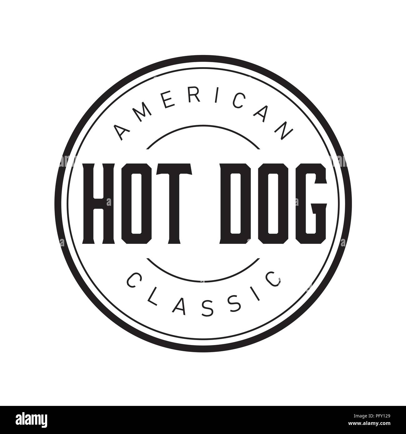 Hot dog American Classic vintage stamp Illustration de Vecteur