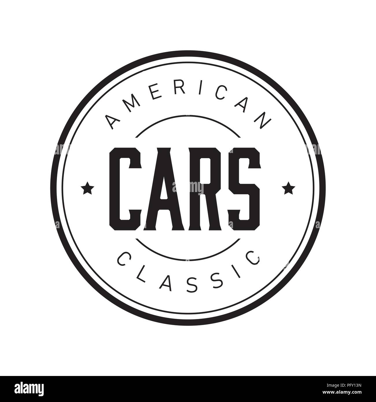 American Classic cars vintage stamp Illustration de Vecteur