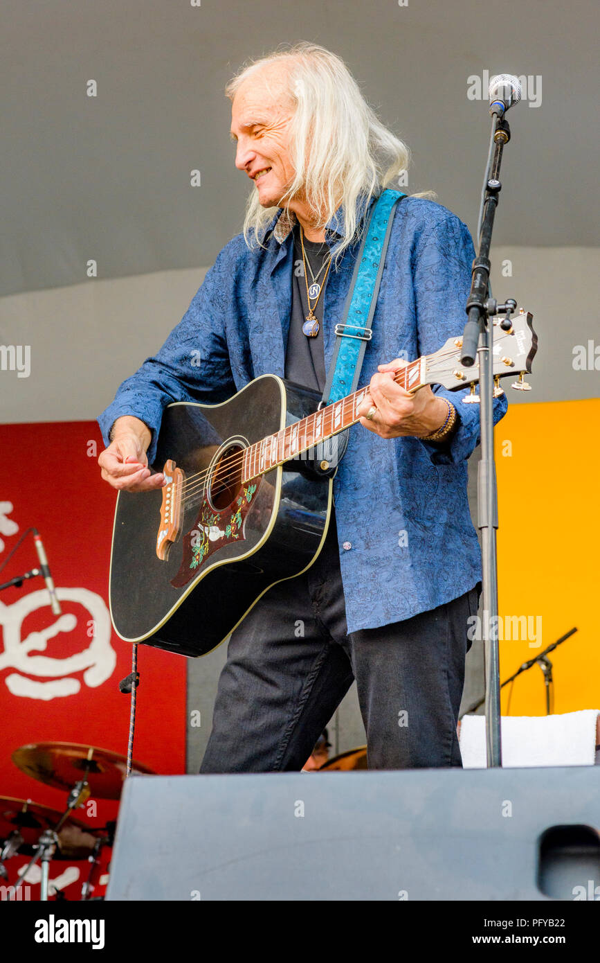 Jimmie Dale Gilmore effectue au Edmonton Folk Music Festival, Edmonton, Alberta, Canada. Banque D'Images