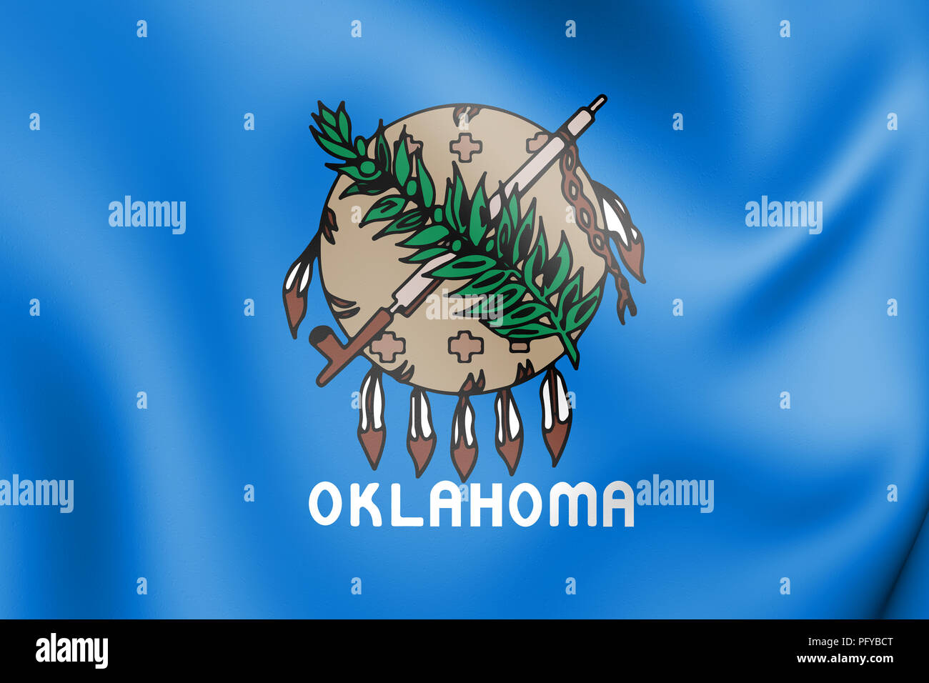 Pavillon 3D de l'Oklahoma (1988-2006), aux États-Unis. 3D Illustration. Banque D'Images