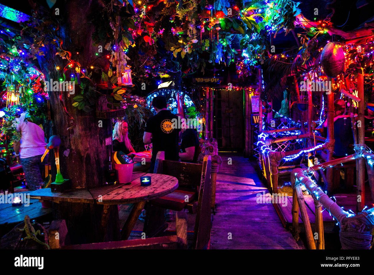 Intérieur exotique du restaurant Thai Koh Phangan à Stockholm, Suède Banque D'Images