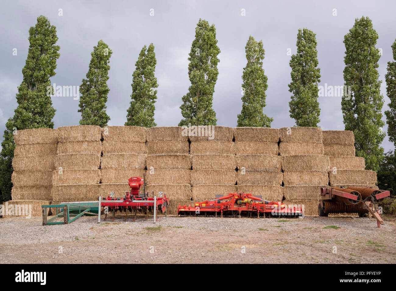 Les machines agricoles sur une ferme britannique, la Grande-Bretagne, Royaume-Uni Banque D'Images