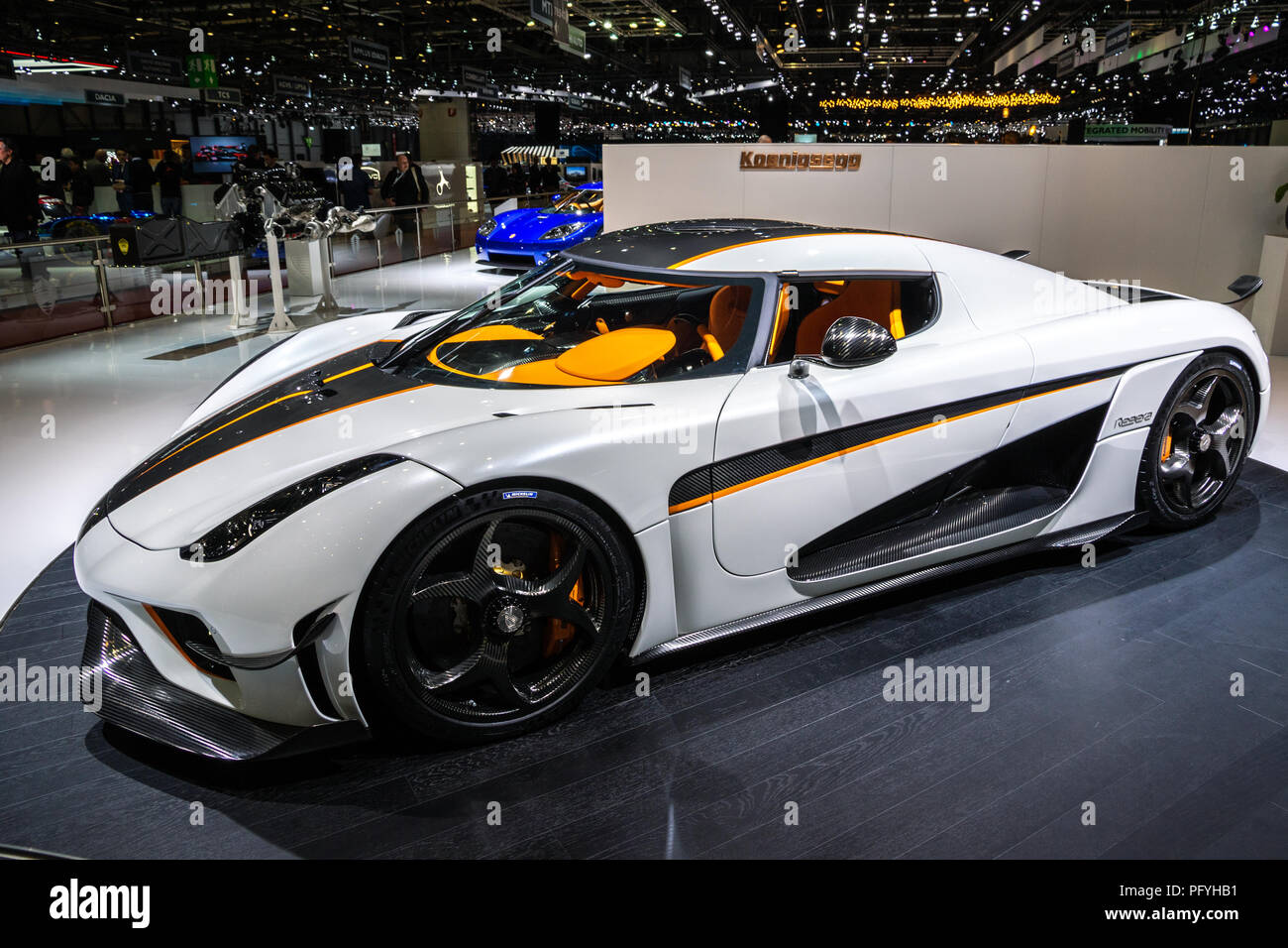 Genève, SUISSE - Le 6 mars, 2018 : Ford Voiture de sport Regera présentés à la 88e Salon International de l'Automobile de Genève. Banque D'Images