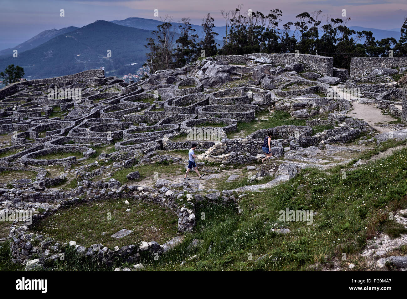 Celtic règlement de Castro de Santa Tecla, 1er siècle avant J.-C., La Guardia, A Guarda, Pontevedra, Galice, Espagne, Europe Banque D'Images