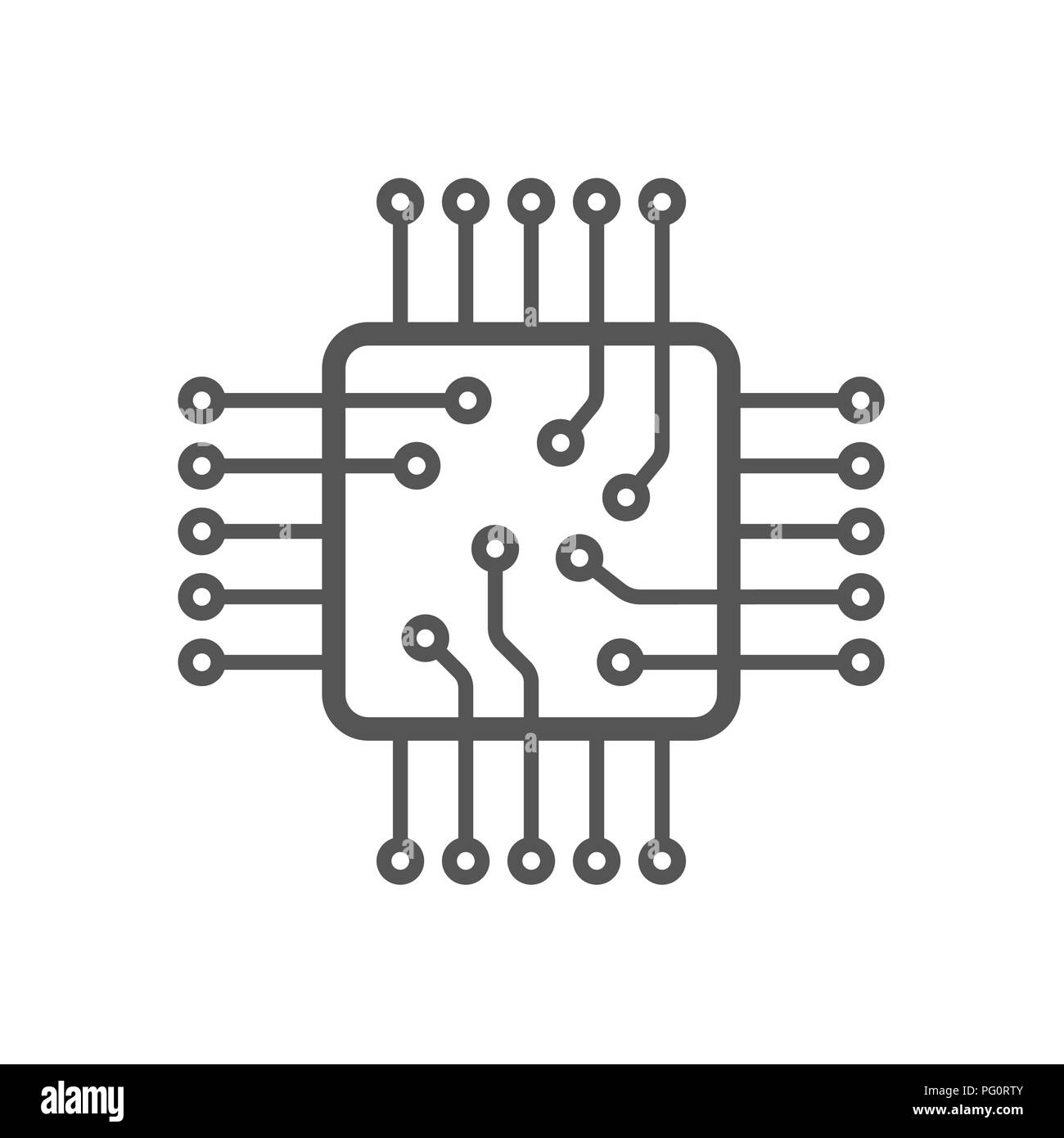 L'icône de Microchip. Icône de l'unité centrale. EPS 10 l'icône du processeur Illustration de Vecteur