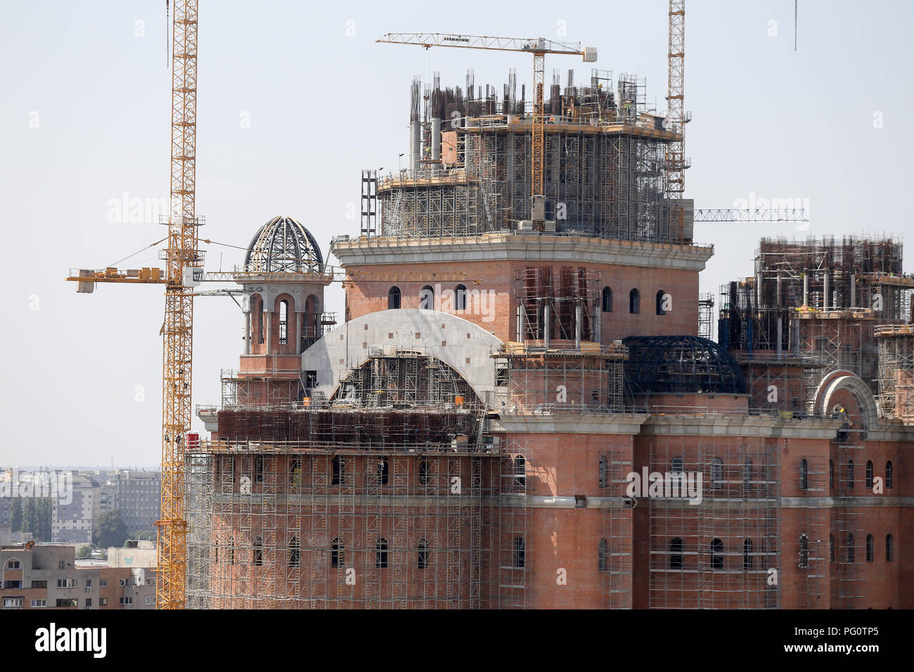 Site de construction de "Catedrala Mantuirii Neamului", une cathédrale orthodoxe à Bucarest, Roumanie Banque D'Images