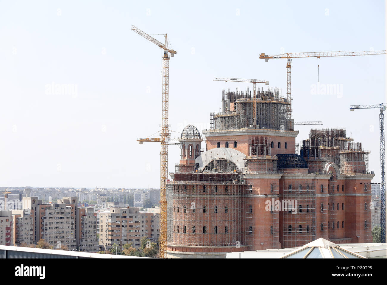 Site de construction de "Catedrala Mantuirii Neamului", une cathédrale orthodoxe à Bucarest, Roumanie Banque D'Images