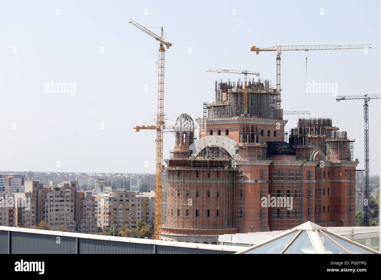 Site de construction de "Catedrala Mantuirii Neamului", une cathédrale orthodoxe à Bucarest, Roumanie Banque D'Images
