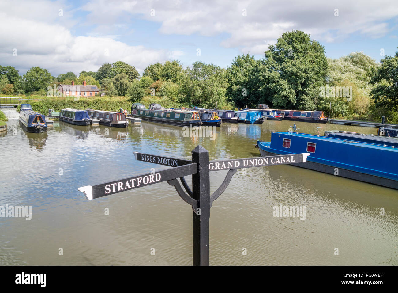 La ville de Stratford-upon-Avon Canal de Jonction à Kingswood, Lapworth, Warwickshire, England, UK Banque D'Images