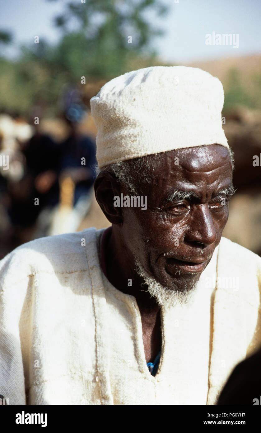 Maître de danse de masque à Nombori village, pays Dogon, au Mali pour un usage éditorial uniquement Banque D'Images