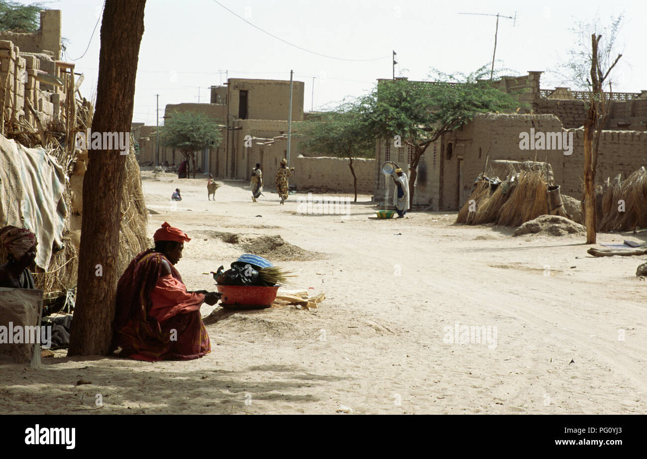 Scène de rue typique dans la région de Tombouctou, au Mali pour un usage éditorial uniquement Banque D'Images