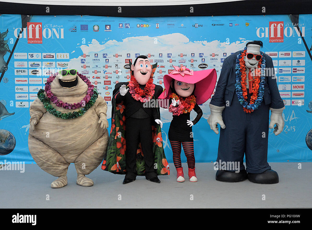 Giffoni, Sa, Italie - 27 juillet 2018 : Aperçus de films Hôtel Transylvanie 3 à Giffoni Film Festival 2018 - Le 27 juillet 2018 à Giffoni Valle Banque D'Images