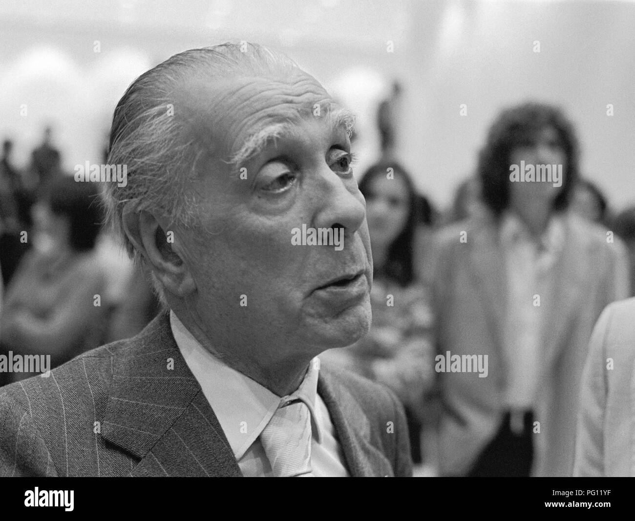 Jorge Luis Borges (écrivain - Argentine) - 15/04/1976 Banque D'Images