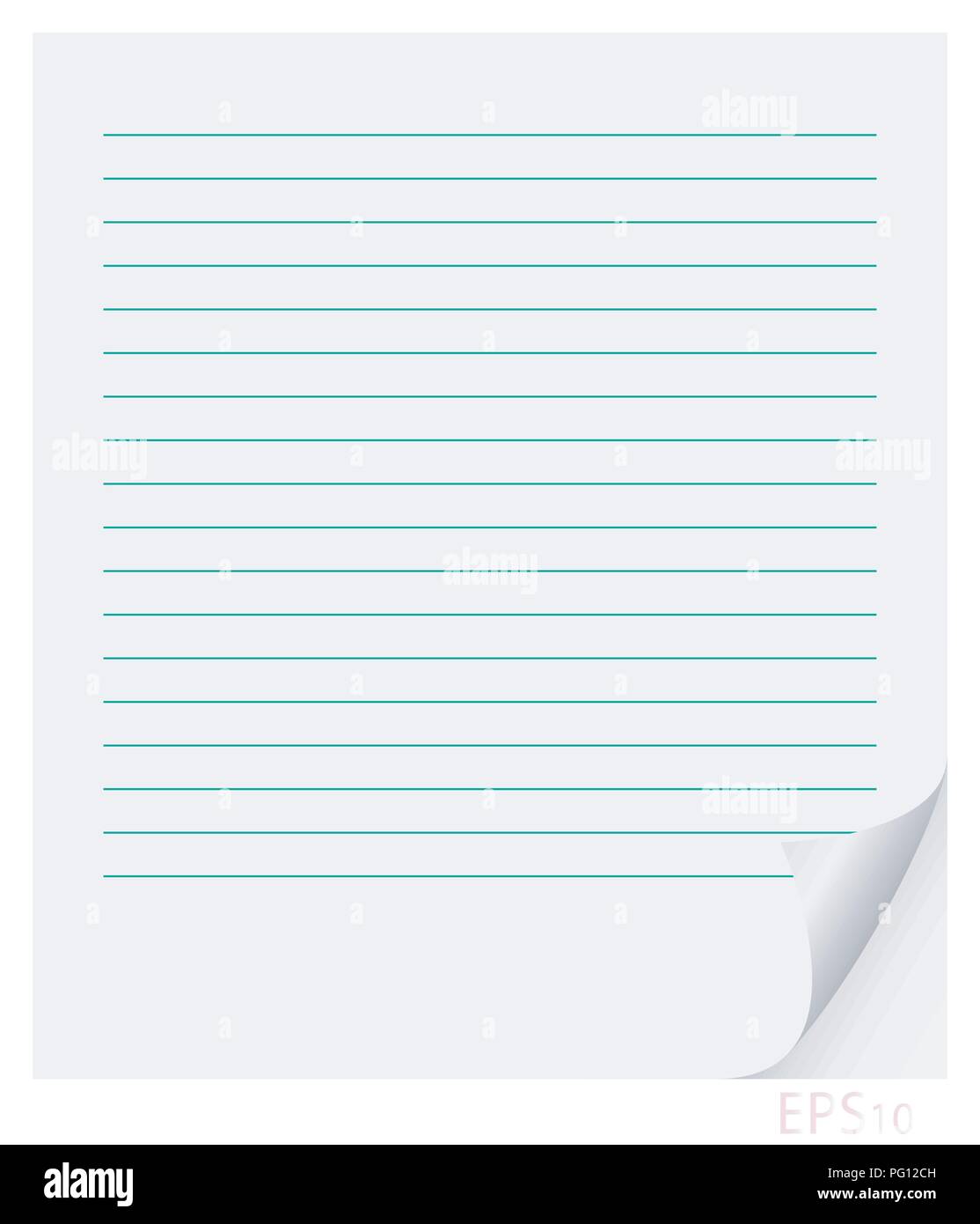 Vector illustration d'une feuille de papier en ligne avec le curl Illustration de Vecteur