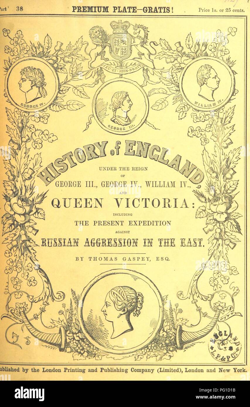 Libre à partir de la page 51 de "l'histoire de l'Angleterre, sous le règne de George III, George IV, William IV et de la reine Victoria (à ... 1852 ; par T. G. a continué, à ... 1859 ... par H. Tyrrell)' . Banque D'Images