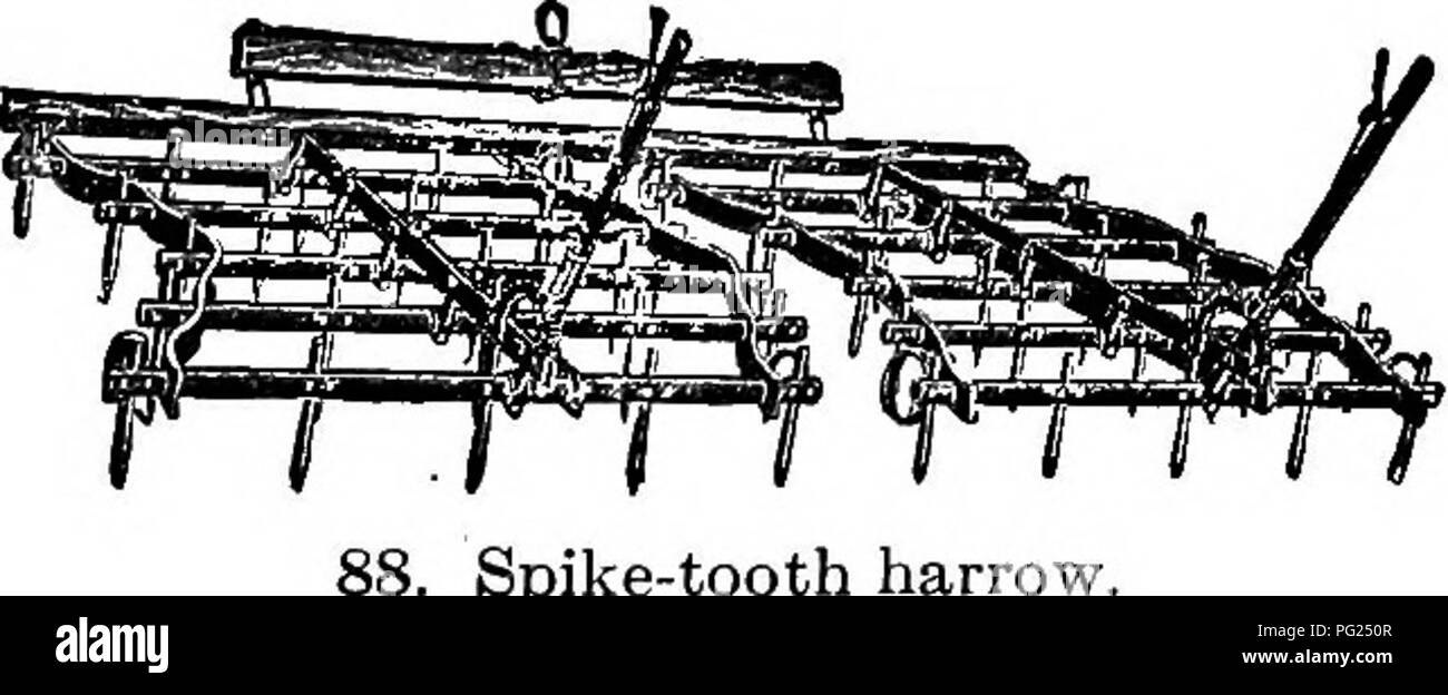 . Entretien des jardins : un guide pratique pour la réalisation de motifs d'accueil et la croissance des fleurs, des fruits et des légumes pour une utilisation à domicile . Le jardinage. La herse à dents.. Veuillez noter que ces images sont extraites de la page numérisée des images qui peuvent avoir été retouchées numériquement pour plus de lisibilité - coloration et l'aspect de ces illustrations ne peut pas parfaitement ressembler à l'œuvre originale.. Bailey, L. H. (Liberty Hyde), 1858-1954. New York : Macmillan Co. Banque D'Images