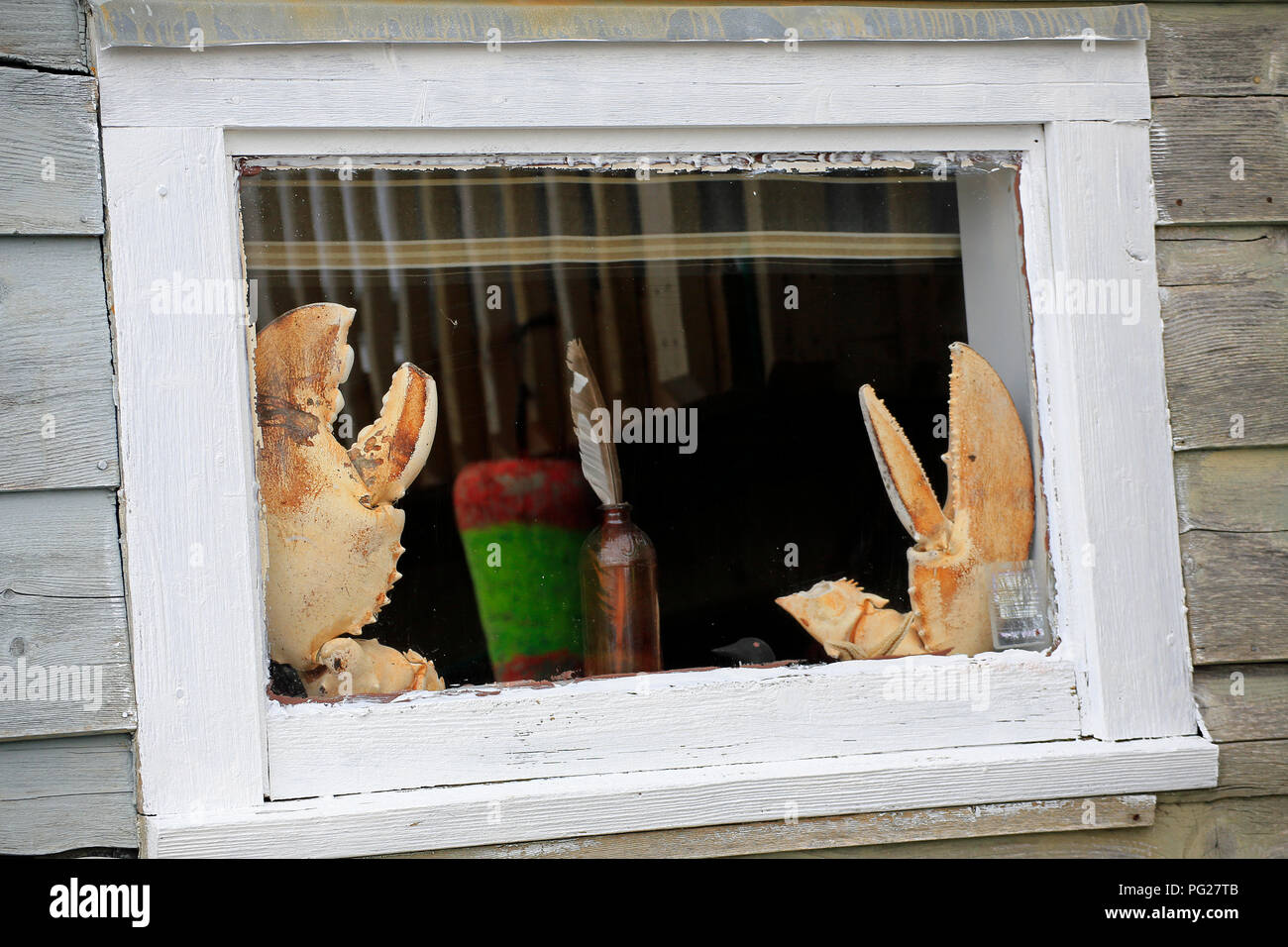 Un poisson shack fenêtre à Peggy's Cove Banque D'Images