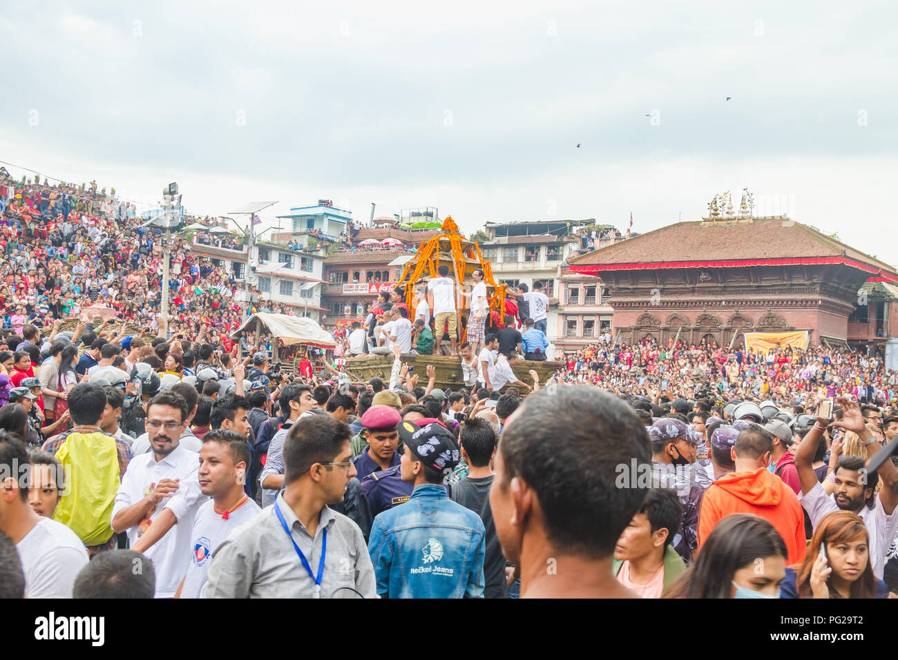 Katmandou au Népal, Jan 5,2017 : Indra Jatra est un important festival annuel au Népal, en particulier dans la capitale de Katmandou. "Indra" est le nom Banque D'Images