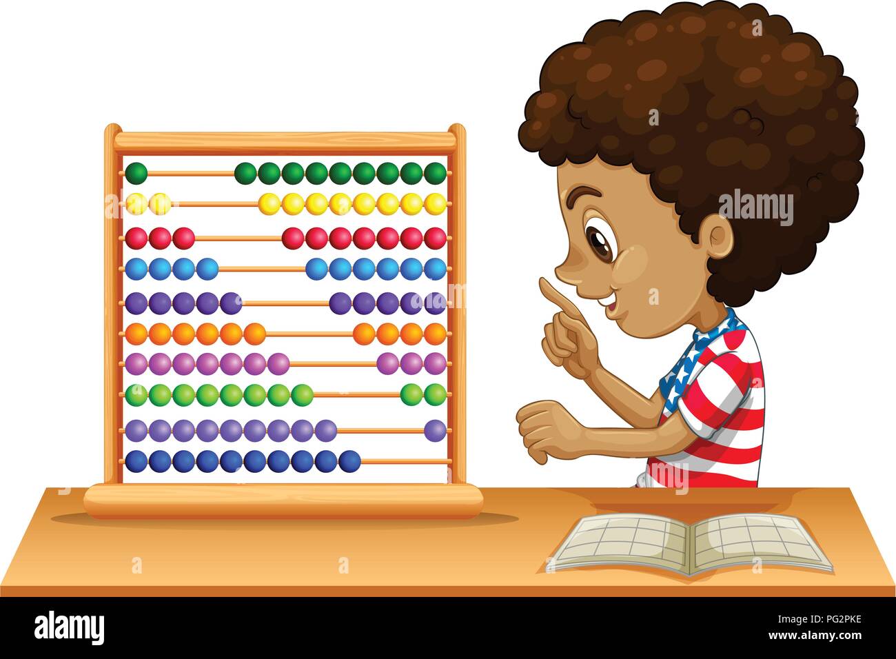 Un enfant africain abacus apprentissage illustration Illustration de Vecteur