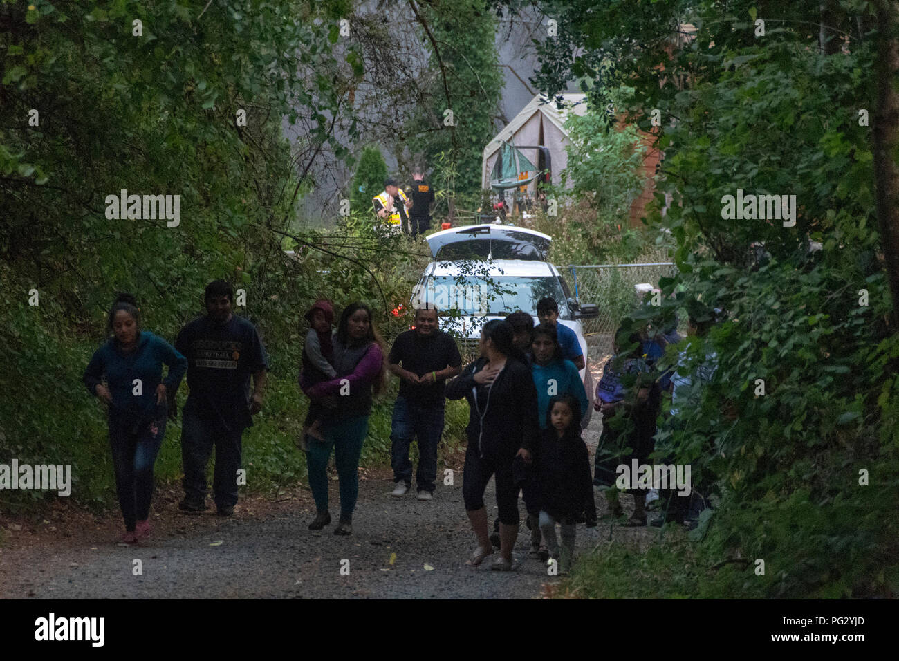 Shelton, Washington, USA. Août 22, 2018. COLLISION DE MILL CREEK FIRE Shelton Washington USA Haz Mat Crédit situation : Shawna Whelan/Alamy Live News Banque D'Images