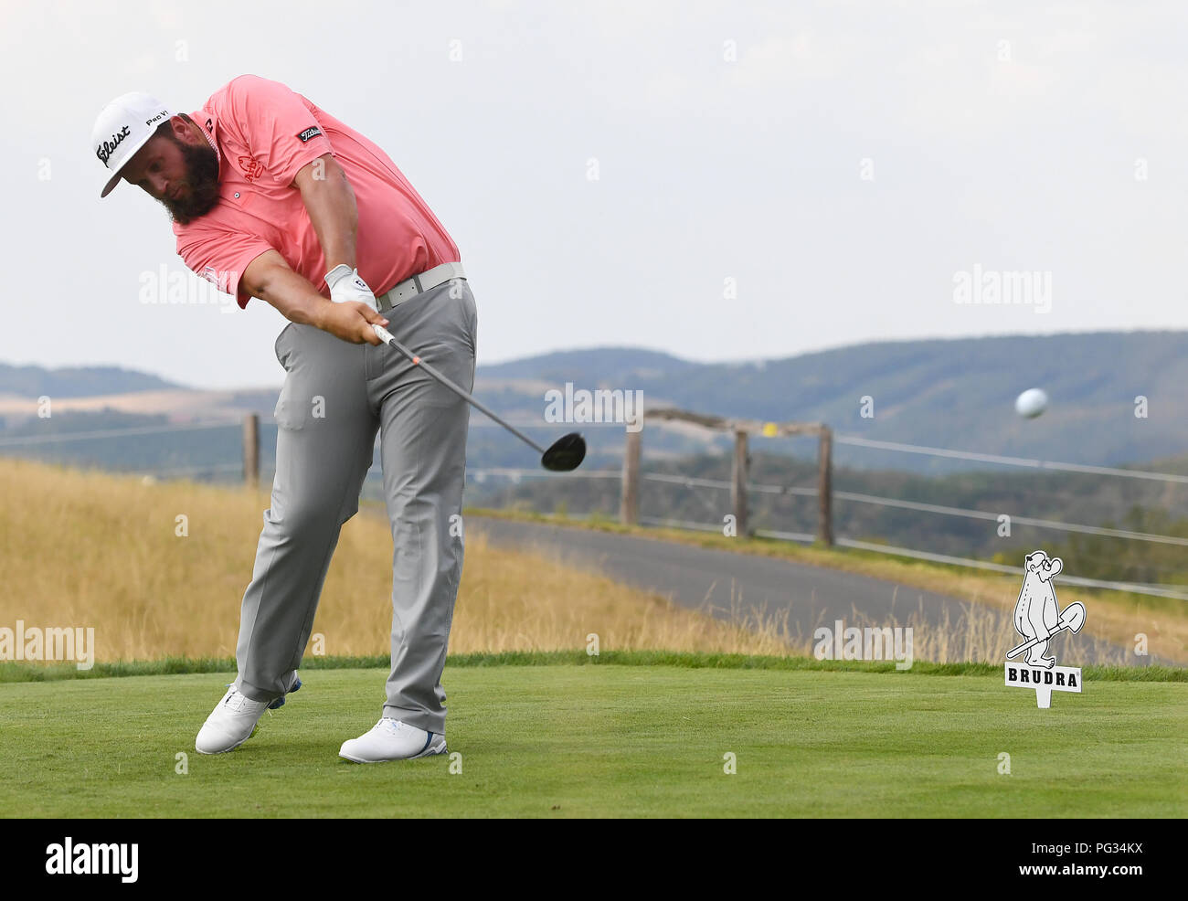 Vysoky Ujezd, République tchèque. Août 23, 2018. Andrew Johnston golfeur en action lors du tournoi de golf des maîtres de la République tchèque au sein de l'European Tour, à Vysoky Ujezd, République tchèque, le 23 août 2018. Photo : CTK/Vondrous Romain Photo/Alamy Live News Banque D'Images