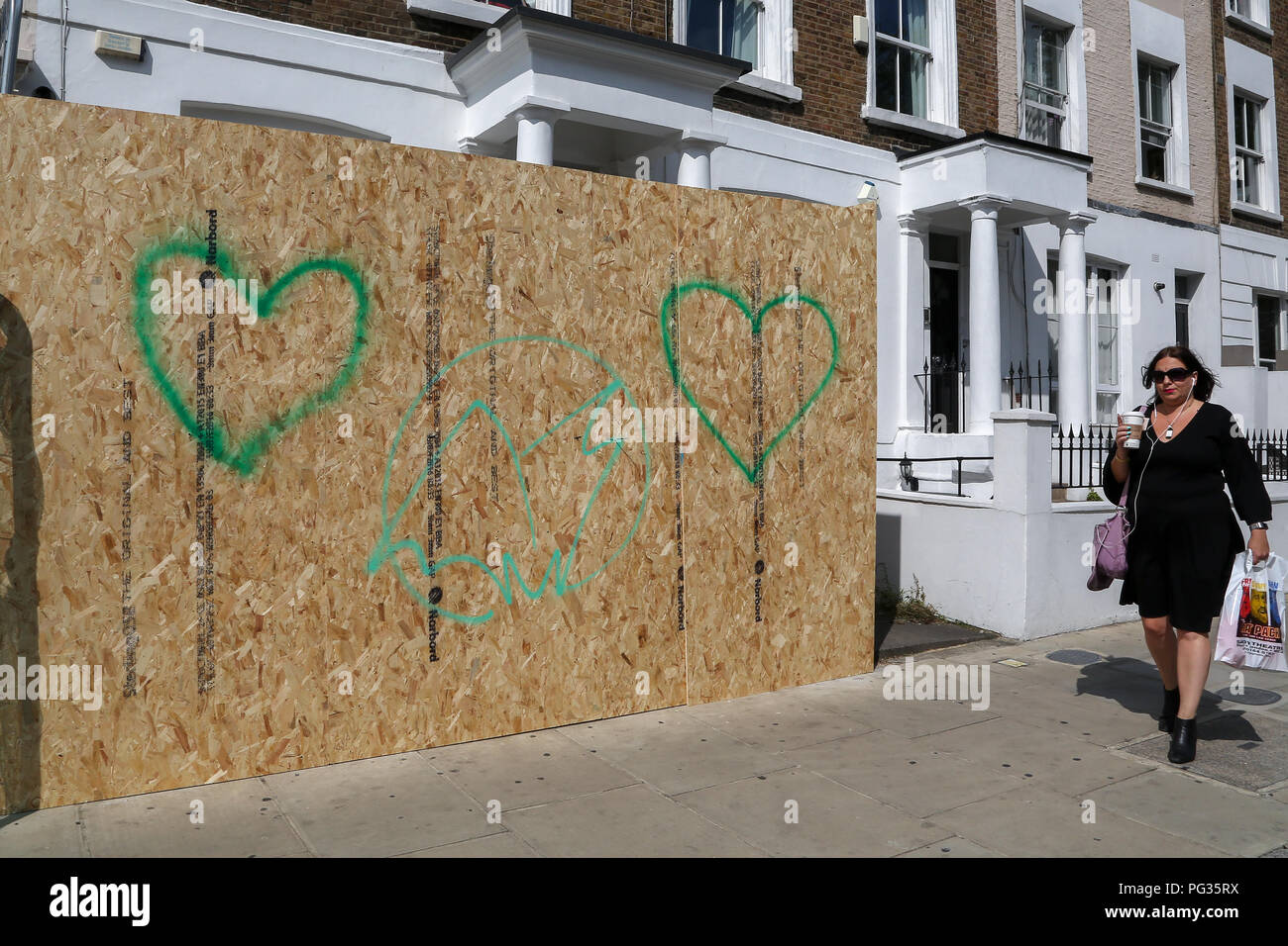 L'ouest de Londres. UK 23 Aug 2018 - une propriété résidentielle été condamné d'avance sur le carnaval de Notting Hill qui a lieu ce week-end férié. Credit : Dinendra Haria/Alamy Live News Banque D'Images