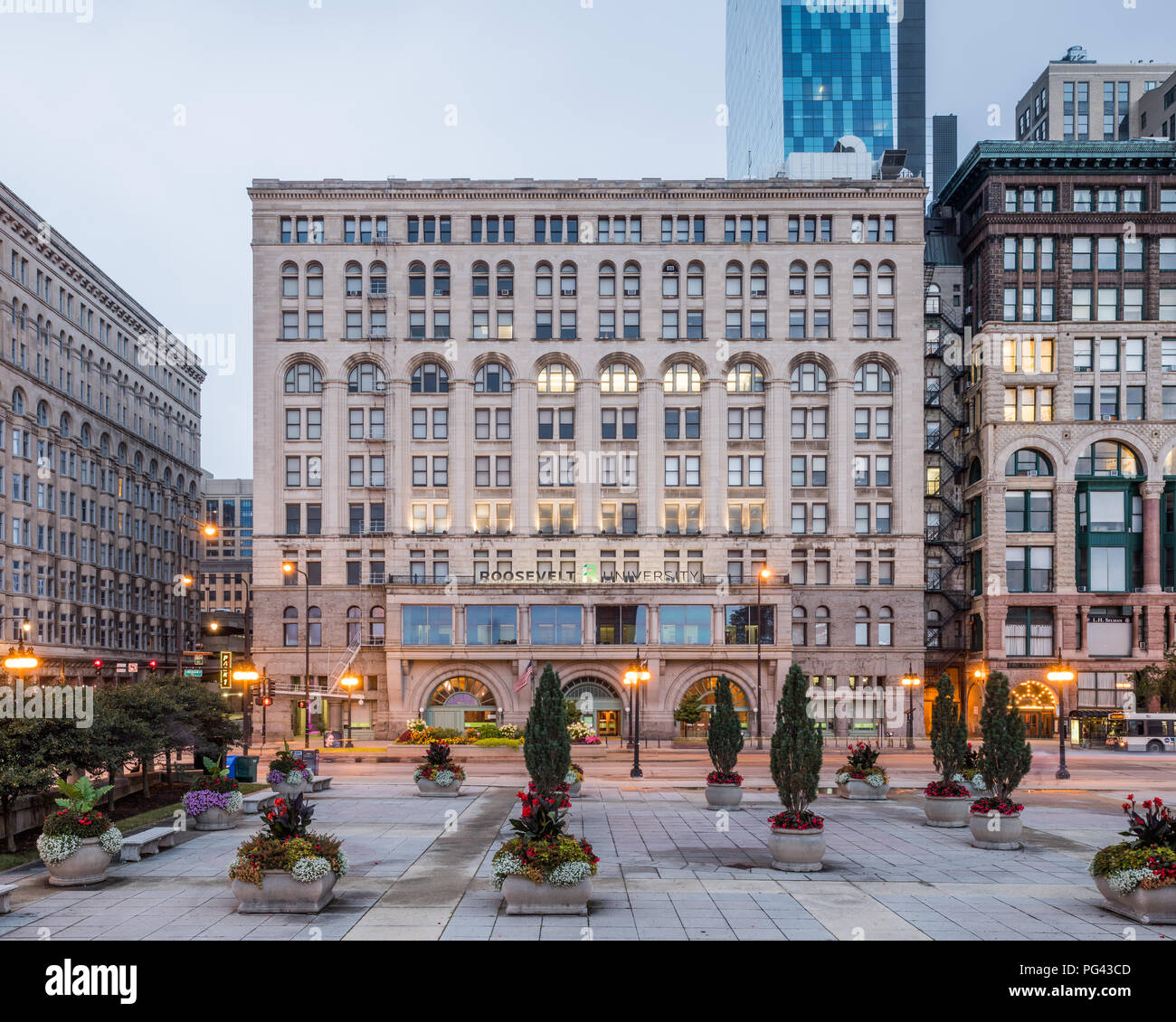 Théâtre sur Michigan Avenue, dans le centre-ville de Chicago - conçu par Louis Sullivan. Banque D'Images