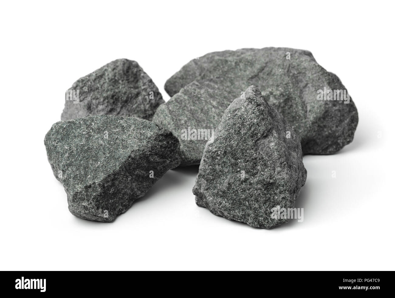 Pierres de granite concassée isolated on white Banque D'Images