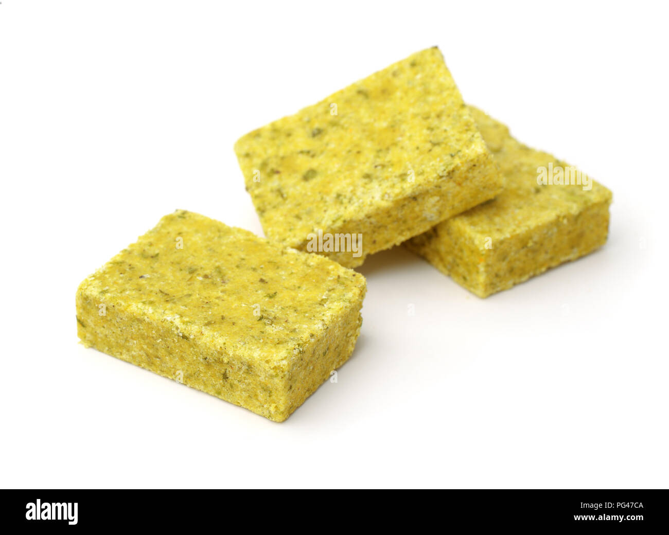 Bouillon cubes isolated on white Banque D'Images