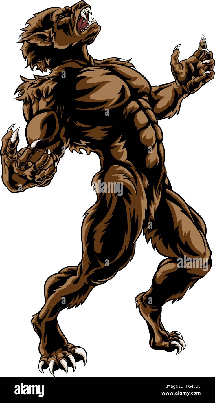Scary Monster loup-garou Illustration de Vecteur