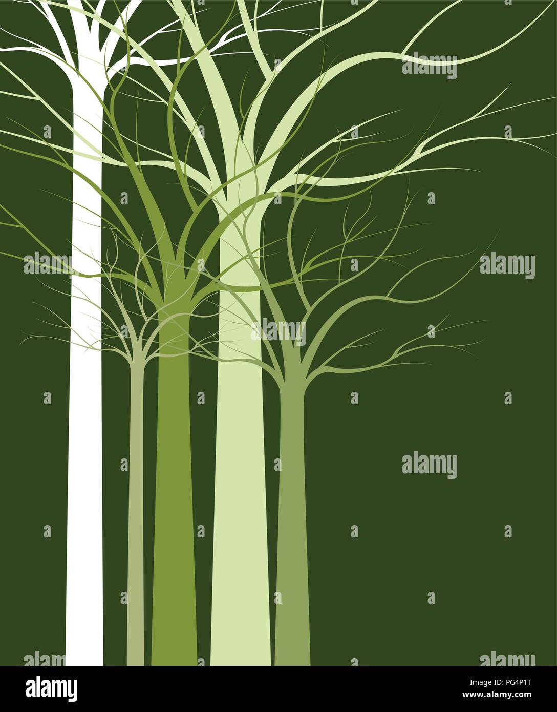 Contexte naturel d'arbres sans feuilles Illustration de Vecteur