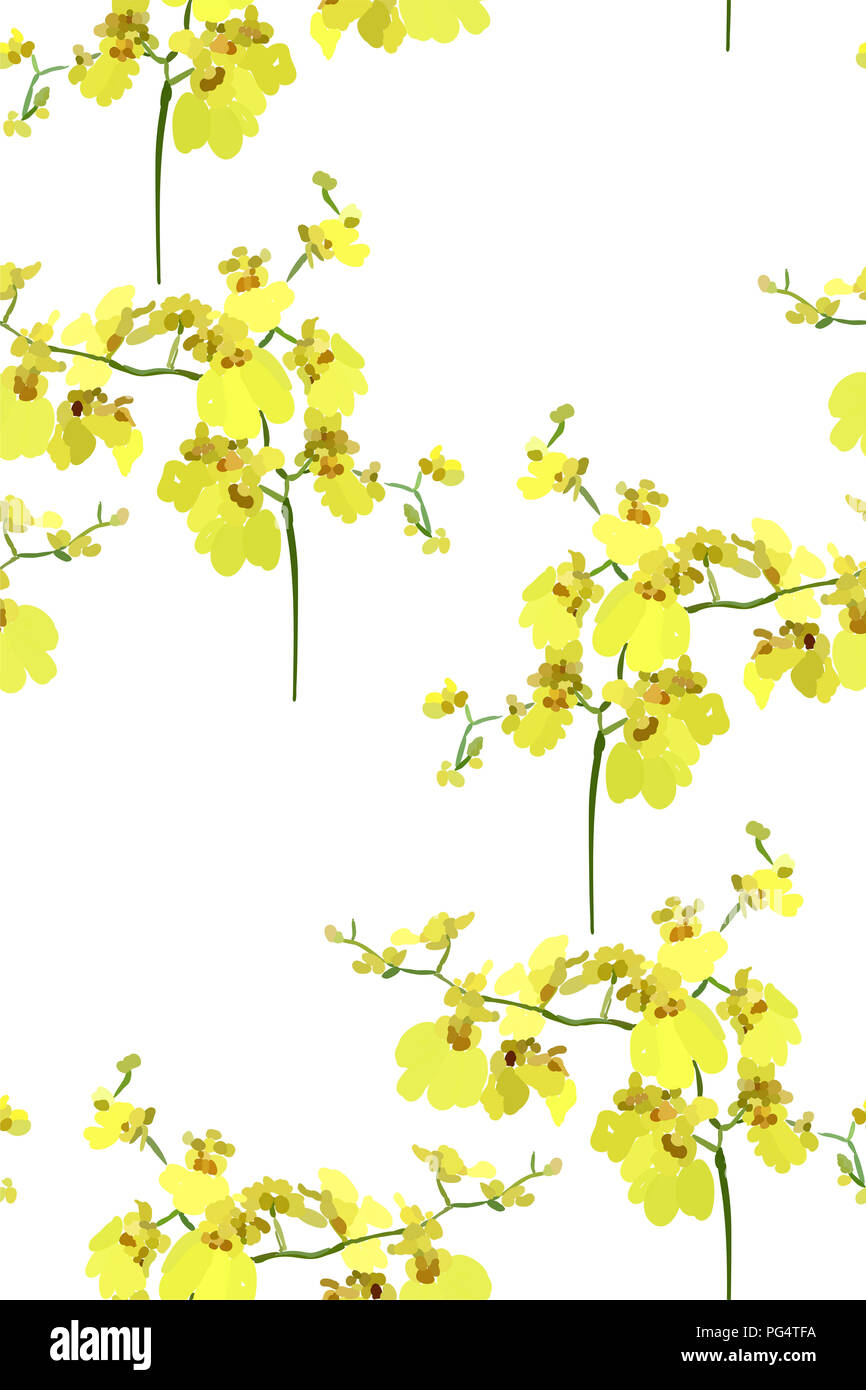 Motif floral seamless de différentes fleurs et feuilles. Illustration botanique peint à la main. Impression textile, mémo de tissu, papier d'emballage. Banque D'Images